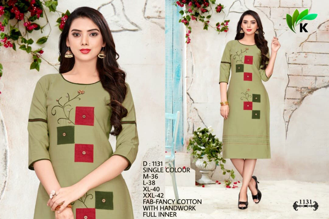 Cotton Silk Handwork Single Design 3 Size Kurti Cotton Silk Handwork Single Design 3 Size Kurti